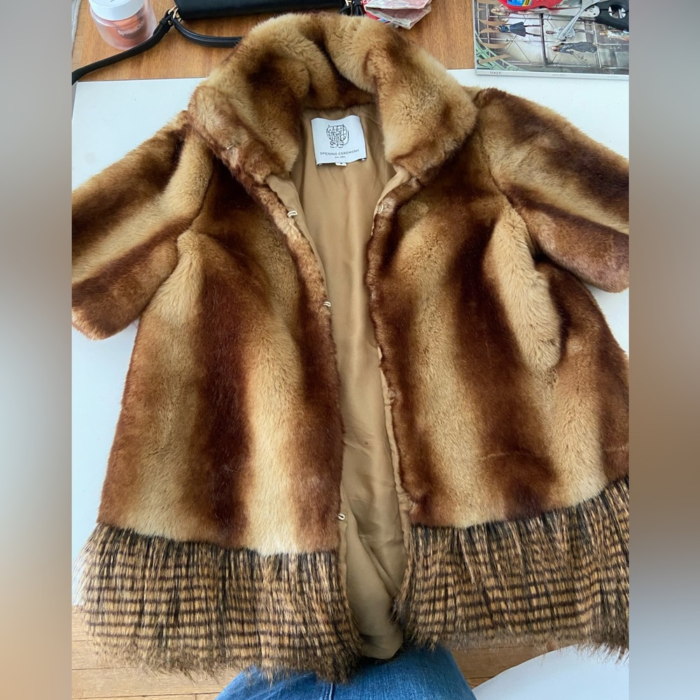 Opening Ceremony faux fur jacket
